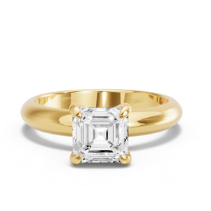 Image for Asscher Diamond Tulip Ring with Knife Edge Solitaire band