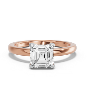 Image for Asscher Diamond Tulip Ring with Solitaire band