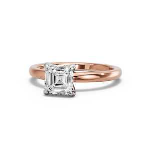 Image for Asscher Diamond Tulip Ring with Solitaire band
