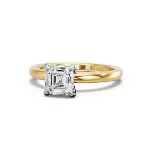 Image for Asscher Diamond Tulip Ring with Solitaire band