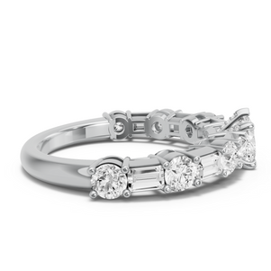 Image for Heart Diamond Tulip Ring with Alternating Baguette band