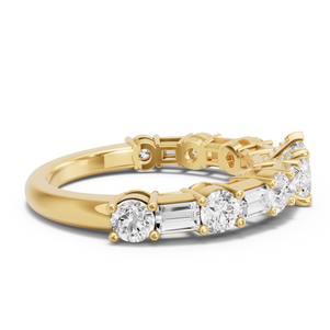 Image for Heart Diamond Tulip Ring with Alternating Baguette band