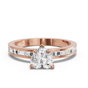 Image for Heart Diamond Tulip Ring with Channel band