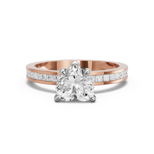 Image for Heart Diamond Tulip Ring with Channel band
