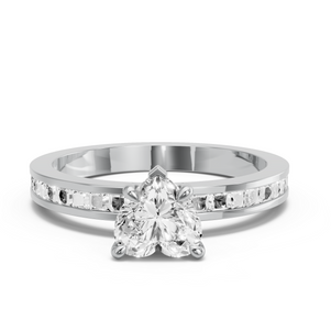 Image for Heart Diamond Tulip Ring with Channel band
