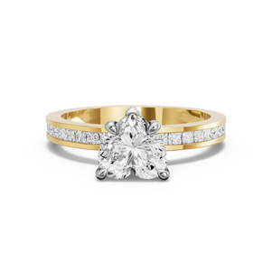 Image for Heart Diamond Tulip Ring with Channel band