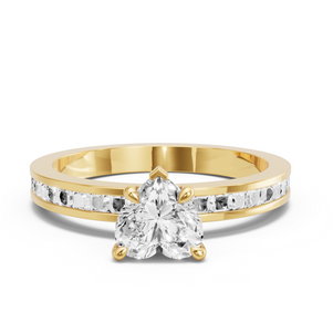 Image for Heart Diamond Tulip Ring with Channel band