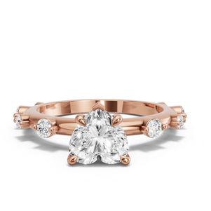 Image for Heart Diamond Tulip Ring with Floating Station band