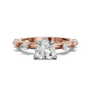 Image for Heart Diamond Tulip Ring with Floating Station band