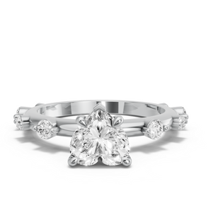Image for Heart Diamond Tulip Ring with Floating Station band