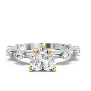 Image for Heart Diamond Tulip Ring with Floating Station band