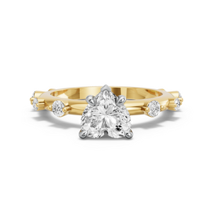 Image for Heart Diamond Tulip Ring with Floating Station band