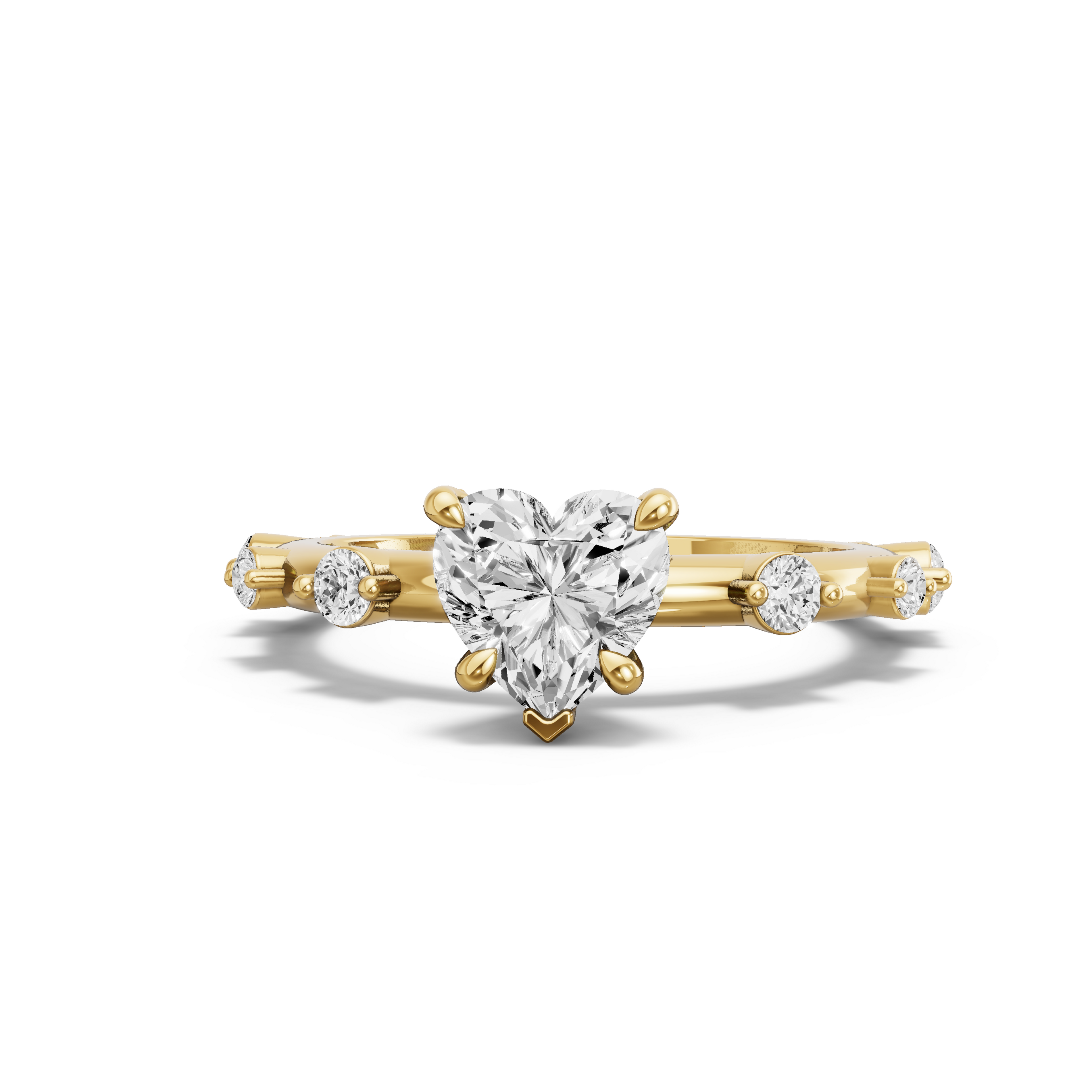 Image for heart-diamond-tulip-ring-with-floating-station-band-in-10k-yellow-gold