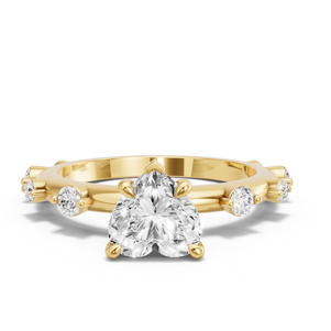 Image for Heart Diamond Tulip Ring with Floating Station band