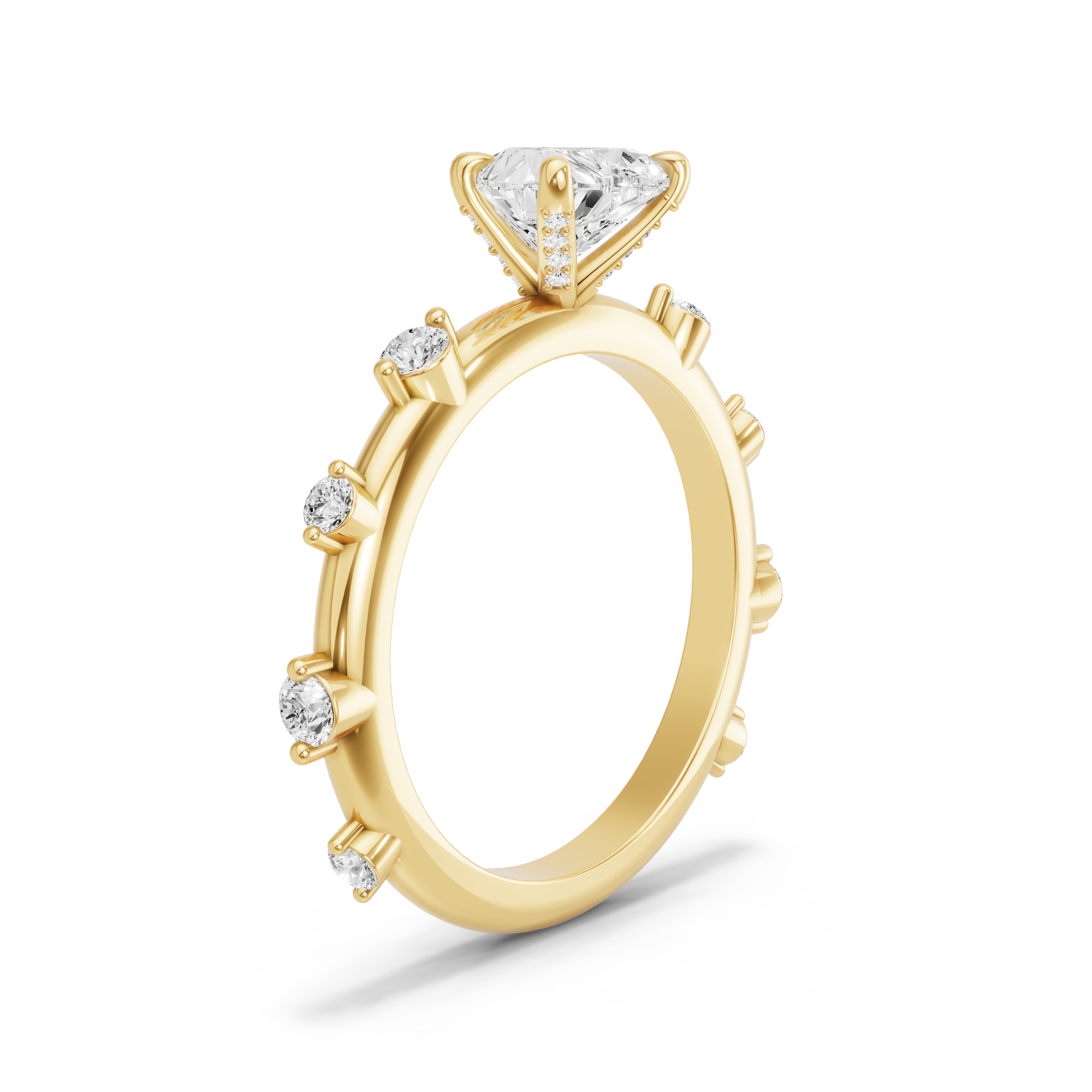 Image for heart-diamond-tulip-ring-with-floating-station-band-in-14k-yellow-gold