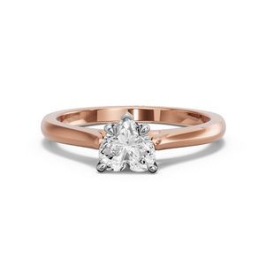 Image for Heart Diamond Tulip Ring with Knife Edge Cathedral band