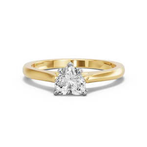 Image for Heart Diamond Tulip Ring with Knife Edge Cathedral band