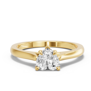 Image for Heart Diamond Tulip Ring with Knife Edge Cathedral band