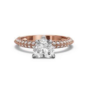 Image for Heart Diamond Tulip Ring with Knife Edge Pave band