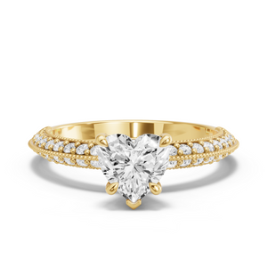 Image for Heart Diamond Tulip Ring with Knife Edge Pave band