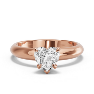 Image for Heart Diamond Tulip Ring with Knife Edge Solitaire band