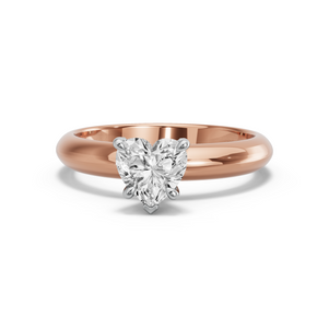 Image for Heart Diamond Tulip Ring with Knife Edge Solitaire band