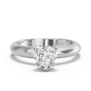 Image for Heart Diamond Tulip Ring with Knife Edge Solitaire band