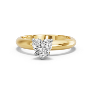 Image for Heart Diamond Tulip Ring with Knife Edge Solitaire band