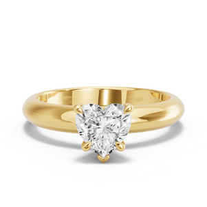 Image for Heart Diamond Tulip Ring with Knife Edge Solitaire band