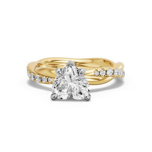 Image for Heart Diamond Tulip Ring with Rope Pave band