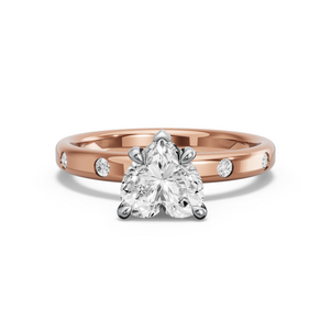 Image for Heart Diamond Tulip Ring with Sleek Accent band