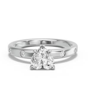 Image for Heart Diamond Tulip Ring with Sleek Accent band