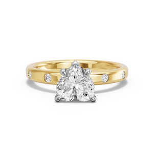 Image for Heart Diamond Tulip Ring with Sleek Accent band