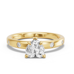 Image for Heart Diamond Tulip Ring with Sleek Accent band