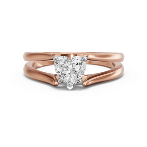 Image for Heart Diamond Tulip Ring with Split Ring Solitaire band