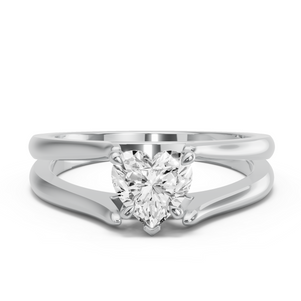 Image for Heart Diamond Tulip Ring with Split Ring Solitaire band