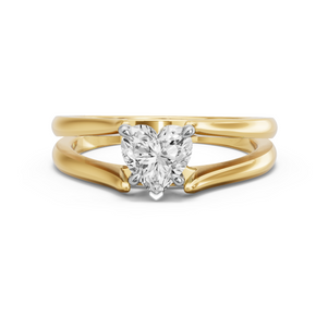 Image for Heart Diamond Tulip Ring with Split Ring Solitaire band