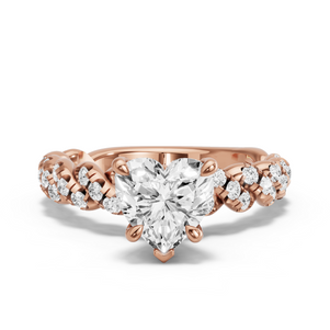 Image for Heart Diamond Tulip Ring with Twist Pave band