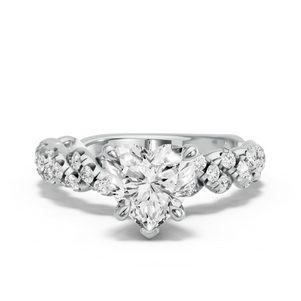 Image for Heart Diamond Tulip Ring with Twist Pave band