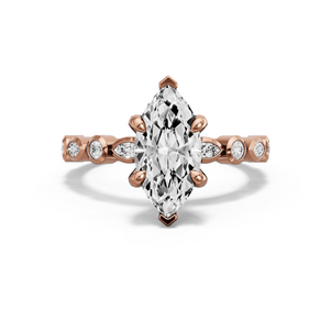 Image for Marquise Diamond Tulip Ring with Alternating Marquise band in 18K Rose Gold
