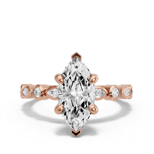 Image for Marquise Diamond Tulip Ring with Alternating Marquise band