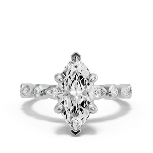 Image for Marquise Diamond Tulip Ring with Alternating Marquise band