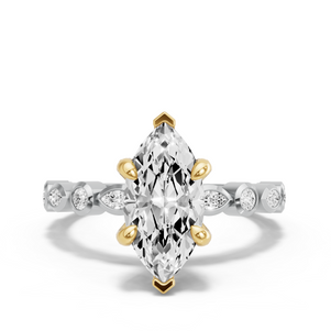 Image for Marquise Diamond Tulip Ring with Alternating Marquise band