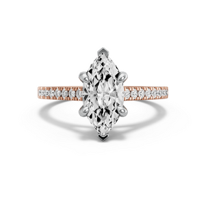 Image for Marquise Diamond Tulip Ring with Cathedral Pave band