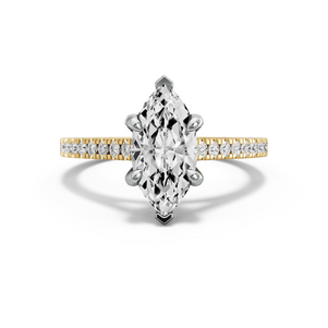 Image for Marquise Diamond Tulip Ring with Cathedral Pave band