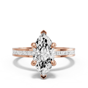 Image for Marquise Diamond Tulip Ring with Channel band