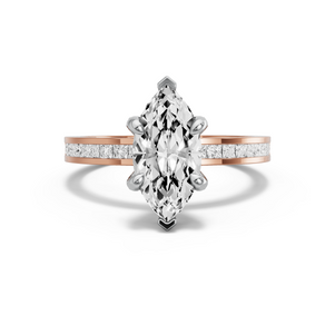 Image for Marquise Diamond Tulip Ring with Channel band