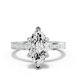 Image for Marquise Diamond Tulip Ring with Channel band
