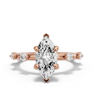 Image for Marquise Diamond Tulip Ring with Floating Station band
