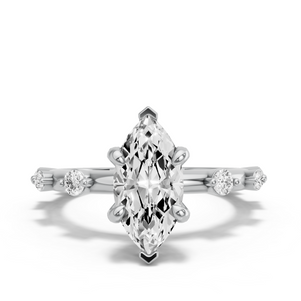 Image for Marquise Diamond Tulip Ring with Floating Station band